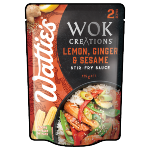 Wattie's Wok Creations Lemon, Ginger & Sesame Stir-Fry Sauce 125g | Auckland Grocery Delivery Get Wattie's Wok Creations Lemon, Ginger & Sesame Stir-Fry Sauce 125g delivered to your doorstep by your local Auckland grocery delivery. Shop Paddock To Pantry. Convenient online food shopping in NZ | Grocery Delivery Auckland | Grocery Delivery Nationwide | Fruit Baskets NZ | Online Food Shopping NZ Simple, delicious meals made in seconds with this stir-fry sauce. Shop watties stir fry sauce online at Paddock to 