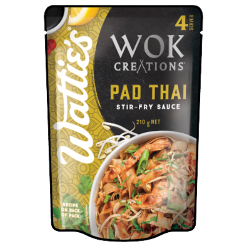 Wattie's Wok Creations Pad Thai Stir-Fry Sauce 210g | Auckland Grocery Delivery Get Wattie's Wok Creations Pad Thai Stir-Fry Sauce 210g delivered to your doorstep by your local Auckland grocery delivery. Shop Paddock To Pantry. Convenient online food shopping in NZ | Grocery Delivery Auckland | Grocery Delivery Nationwide | Fruit Baskets NZ | Online Food Shopping NZ Make simple dinner recipes at home with these delicious stir fry sauces. Shop quality, fresh ingredients online, delivered right to your door. 