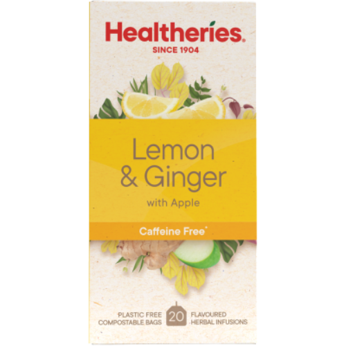 Healtheries Lemon & Ginger With Apple Tea Bags 20pk | Auckland Grocery Delivery Get Healtheries Lemon & Ginger With Apple Tea Bags 20pk delivered to your doorstep by your local Auckland grocery delivery. Shop Paddock To Pantry. Convenient online food shopping in NZ | Grocery Delivery Auckland | Grocery Delivery Nationwide | Fruit Baskets NZ | Online Food Shopping NZ 