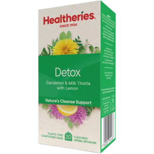 Healtheries Detox Dandelion & Milk Thistle With Lemon Tea Bags 20pk | Auckland Grocery Delivery Get Healtheries Detox Dandelion & Milk Thistle With Lemon Tea Bags 20pk delivered to your doorstep by your local Auckland grocery delivery. Shop Paddock To Pantry. Convenient online food shopping in NZ | Grocery Delivery Auckland | Grocery Delivery Nationwide | Fruit Baskets NZ | Online Food Shopping NZ 