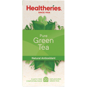 Healtheries Pure Green Tea Bags 20pk | Auckland Grocery Delivery Get Healtheries Pure Green Tea Bags 20pk delivered to your doorstep by your local Auckland grocery delivery. Shop Paddock To Pantry. Convenient online food shopping in NZ | Grocery Delivery Auckland | Grocery Delivery Nationwide | Fruit Baskets NZ | Online Food Shopping NZ 