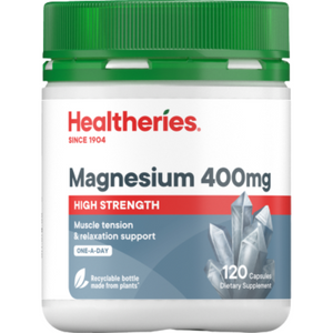 Healtheries Magnesium 400mg High Strength One A Day Capsules 120pk | Auckland Grocery Delivery Get Healtheries Magnesium 400mg High Strength One A Day Capsules 120pk delivered to your doorstep by your local Auckland grocery delivery. Shop Paddock To Pantry. Convenient online food shopping in NZ | Grocery Delivery Auckland | Grocery Delivery Nationwide | Fruit Baskets NZ | Online Food Shopping NZ 