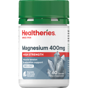 Healtheries Magnesium 400mg High Strength One A Day Capsules 60pk | Auckland Grocery Delivery Get Healtheries Magnesium 400mg High Strength One A Day Capsules 60pk delivered to your doorstep by your local Auckland grocery delivery. Shop Paddock To Pantry. Convenient online food shopping in NZ | Grocery Delivery Auckland | Grocery Delivery Nationwide | Fruit Baskets NZ | Online Food Shopping NZ 