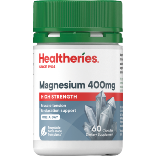 Healtheries Magnesium 400mg High Strength One A Day Capsules 60pk | Auckland Grocery Delivery Get Healtheries Magnesium 400mg High Strength One A Day Capsules 60pk delivered to your doorstep by your local Auckland grocery delivery. Shop Paddock To Pantry. Convenient online food shopping in NZ | Grocery Delivery Auckland | Grocery Delivery Nationwide | Fruit Baskets NZ | Online Food Shopping NZ 