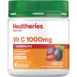Healtheries Vitamin C + Superfruits 1000mg 100pk | Auckland Grocery Delivery Get Healtheries Vitamin C + Superfruits 1000mg 100pk delivered to your doorstep by your local Auckland grocery delivery. Shop Paddock To Pantry. Convenient online food shopping in NZ | Grocery Delivery Auckland | Grocery Delivery Nationwide | Fruit Baskets NZ | Online Food Shopping NZ 