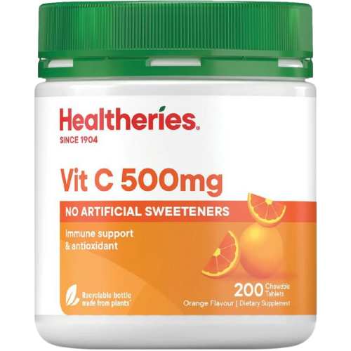 Healtheries Vitamin C 500mg Chewable Tablets 200pk | Auckland Grocery Delivery Get Healtheries Vitamin C 500mg Chewable Tablets 200pk delivered to your doorstep by your local Auckland grocery delivery. Shop Paddock To Pantry. Convenient online food shopping in NZ | Grocery Delivery Auckland | Grocery Delivery Nationwide | Fruit Baskets NZ | Online Food Shopping NZ 