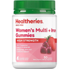 Healtheries High Strength Women's Multi + Iron Gummies 50pk | Auckland Grocery Delivery Get Healtheries High Strength Women's Multi + Iron Gummies 50pk delivered to your doorstep by your local Auckland grocery delivery. Shop Paddock To Pantry. Convenient online food shopping in NZ | Grocery Delivery Auckland | Grocery Delivery Nationwide | Fruit Baskets NZ | Online Food Shopping NZ Healtheries Women’s Multi + Iron Gummies 50pk – tasty berry vitamins to support energy, immunity and wellbeing. Shop supplemen