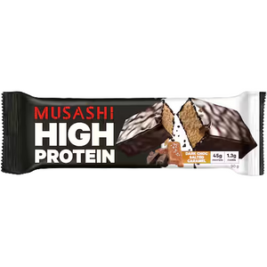 Musashi High Protein Bar Dark Chocolate Salted Caramel 90g | Auckland Grocery Delivery Get Musashi High Protein Bar Dark Chocolate Salted Caramel 90g delivered to your doorstep by your local Auckland grocery delivery. Shop Paddock To Pantry. Convenient online food shopping in NZ | Grocery Delivery Auckland | Grocery Delivery Nationwide | Fruit Baskets NZ | Online Food Shopping NZ 