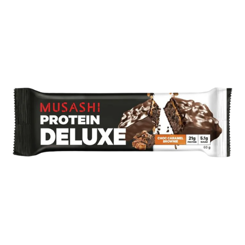 Musashi Deluxe Protein Bar Choc Caramel Brownie 60g | Auckland Grocery Delivery Get Musashi Deluxe Protein Bar Choc Caramel Brownie 60g delivered to your doorstep by your local Auckland grocery delivery. Shop Paddock To Pantry. Convenient online food shopping in NZ | Grocery Delivery Auckland | Grocery Delivery Nationwide | Fruit Baskets NZ | Online Food Shopping NZ 