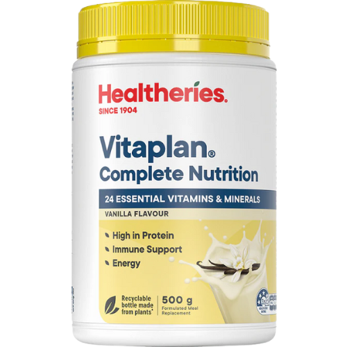 Healtheries Vitaplan Complete Nutrition Vanilla Powder 500g | Auckland Grocery Delivery Get Healtheries Vitaplan Complete Nutrition Vanilla Powder 500g delivered to your doorstep by your local Auckland grocery delivery. Shop Paddock To Pantry. Convenient online food shopping in NZ | Grocery Delivery Auckland | Grocery Delivery Nationwide | Fruit Baskets NZ | Online Food Shopping NZ 