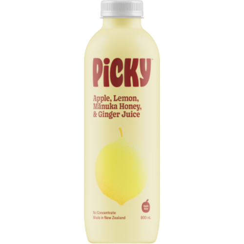 Picky Apple Lemon Manuka Honey & Ginger Juice 800ml | Auckland Grocery Delivery Get Picky Apple Lemon Manuka Honey & Ginger Juice 800ml delivered to your doorstep by your local Auckland grocery delivery. Shop Paddock To Pantry. Convenient online food shopping in NZ | Grocery Delivery Auckland | Grocery Delivery Nationwide | Fruit Baskets NZ | Online Food Shopping NZ 