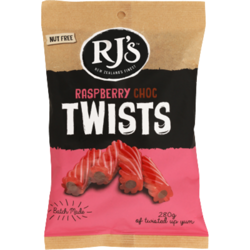 RJ's Raspberry Choc Twists 280g | Auckland Grocery Delivery Get RJ's Raspberry Choc Twists 280g delivered to your doorstep by your local Auckland grocery delivery. Shop Paddock To Pantry. Convenient online food shopping in NZ | Grocery Delivery Auckland | Grocery Delivery Nationwide | Fruit Baskets NZ | Online Food Shopping NZ 