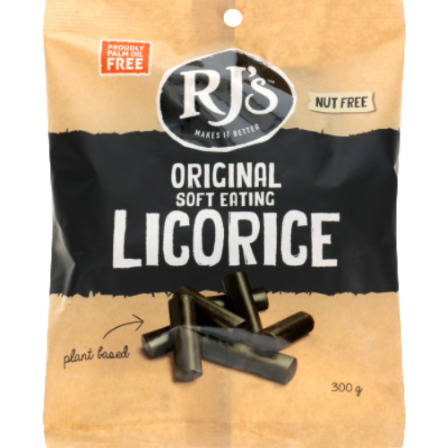 RJ's Original Soft Eating Licorice 300g | Auckland Grocery Delivery Get RJ's Original Soft Eating Licorice 300g delivered to your doorstep by your local Auckland grocery delivery. Shop Paddock To Pantry. Convenient online food shopping in NZ | Grocery Delivery Auckland | Grocery Delivery Nationwide | Fruit Baskets NZ | Online Food Shopping NZ 