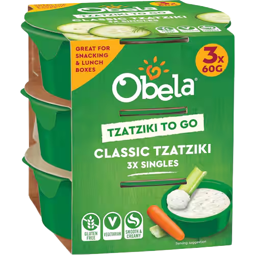 Obela To Go Dip Classic Tzatziki Gluten Free - 3 Pack | Auckland Grocery Delivery Get Obela To Go Dip Classic Tzatziki Gluten Free - 3 Pack delivered to your doorstep by your local Auckland grocery delivery. Shop Paddock To Pantry. Convenient online food shopping in NZ | Grocery Delivery Auckland | Grocery Delivery Nationwide | Fruit Baskets NZ | Online Food Shopping NZ 