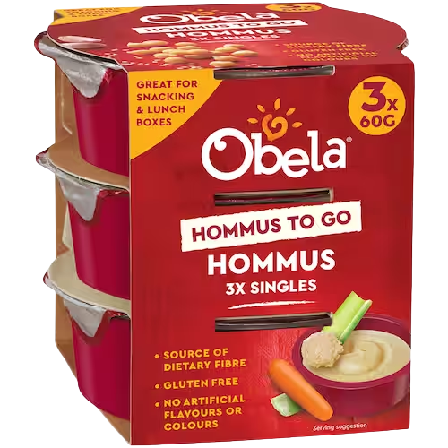 Obela To Go Hummus Smooth Classic Gluten Free - 3 Pack | Auckland Grocery Delivery Get Obela To Go Hummus Smooth Classic Gluten Free - 3 Pack delivered to your doorstep by your local Auckland grocery delivery. Shop Paddock To Pantry. Convenient online food shopping in NZ | Grocery Delivery Auckland | Grocery Delivery Nationwide | Fruit Baskets NZ | Online Food Shopping NZ 