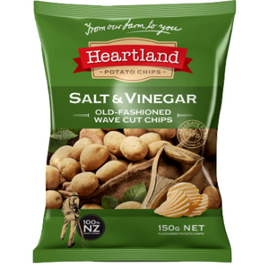 Heartland Salt & Vinegar Old Fashioned Wave Cut Potato Chips 150g | Auckland Grocery Delivery Get Heartland Salt & Vinegar Old Fashioned Wave Cut Potato Chips 150g delivered to your doorstep by your local Auckland grocery delivery. Shop Paddock To Pantry. Convenient online food shopping in NZ | Grocery Delivery Auckland | Grocery Delivery Nationwide | Fruit Baskets NZ | Online Food Shopping NZ 