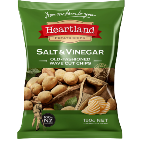 Heartland Salt & Vinegar Old Fashioned Wave Cut Potato Chips 150g | Auckland Grocery Delivery Get Heartland Salt & Vinegar Old Fashioned Wave Cut Potato Chips 150g delivered to your doorstep by your local Auckland grocery delivery. Shop Paddock To Pantry. Convenient online food shopping in NZ | Grocery Delivery Auckland | Grocery Delivery Nationwide | Fruit Baskets NZ | Online Food Shopping NZ 