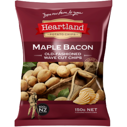 Heartland Maple Bacon Old-Fashioned Wave Cut Chips 150g | Auckland Grocery Delivery Get Heartland Maple Bacon Old-Fashioned Wave Cut Chips 150g delivered to your doorstep by your local Auckland grocery delivery. Shop Paddock To Pantry. Convenient online food shopping in NZ | Grocery Delivery Auckland | Grocery Delivery Nationwide | Fruit Baskets NZ | Online Food Shopping NZ 