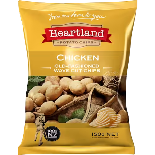 Heartland Chicken Old-Fashioned Wave Cut Chips 150g | Auckland Grocery Delivery Get Heartland Chicken Old-Fashioned Wave Cut Chips 150g delivered to your doorstep by your local Auckland grocery delivery. Shop Paddock To Pantry. Convenient online food shopping in NZ | Grocery Delivery Auckland | Grocery Delivery Nationwide | Fruit Baskets NZ | Online Food Shopping NZ 