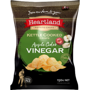 Heartland Premium Kettle Apple Cider Vinegar Potato Chips 150g | Auckland Grocery Delivery Get Heartland Premium Kettle Apple Cider Vinegar Potato Chips 150g delivered to your doorstep by your local Auckland grocery delivery. Shop Paddock To Pantry. Convenient online food shopping in NZ | Grocery Delivery Auckland | Grocery Delivery Nationwide | Fruit Baskets NZ | Online Food Shopping NZ 