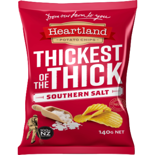 Heartland Thickest Of The Thick Southern Salt Potato Chips 140g | Auckland Grocery Delivery Get Heartland Thickest Of The Thick Southern Salt Potato Chips 140g delivered to your doorstep by your local Auckland grocery delivery. Shop Paddock To Pantry. Convenient online food shopping in NZ | Grocery Delivery Auckland | Grocery Delivery Nationwide | Fruit Baskets NZ | Online Food Shopping NZ 