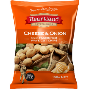 Heartland Cheese & Onion Old-Fashioned Wave Cut Chips 150g | Auckland Grocery Delivery Get Heartland Cheese & Onion Old-Fashioned Wave Cut Chips 150g delivered to your doorstep by your local Auckland grocery delivery. Shop Paddock To Pantry. Convenient online food shopping in NZ | Grocery Delivery Auckland | Grocery Delivery Nationwide | Fruit Baskets NZ | Online Food Shopping NZ 