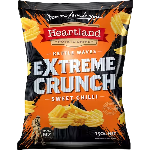Heartland Extreme Crunch Chips Sweet Chilli 150g | Auckland Grocery Delivery Get Heartland Extreme Crunch Chips Sweet Chilli 150g delivered to your doorstep by your local Auckland grocery delivery. Shop Paddock To Pantry. Convenient online food shopping in NZ | Grocery Delivery Auckland | Grocery Delivery Nationwide | Fruit Baskets NZ | Online Food Shopping NZ 