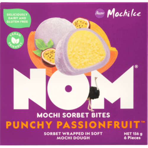 NOM Punchy Passionfruit Mochi Sorbet Bites 156g | Auckland Grocery Delivery Get NOM Punchy Passionfruit Mochi Sorbet Bites 156g delivered to your doorstep by your local Auckland grocery delivery. Shop Paddock To Pantry. Convenient online food shopping in NZ | Grocery Delivery Auckland | Grocery Delivery Nationwide | Fruit Baskets NZ | Online Food Shopping NZ 