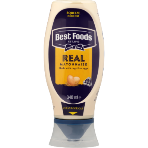 Best Foods Real Mayonnaise Squeeze Bottle 340ml | Auckland Grocery Delivery Get Best Foods Real Mayonnaise Squeeze Bottle 340ml delivered to your doorstep by your local Auckland grocery delivery. Shop Paddock To Pantry. Convenient online food shopping in NZ | Grocery Delivery Auckland | Grocery Delivery Nationwide | Fruit Baskets NZ | Online Food Shopping NZ 