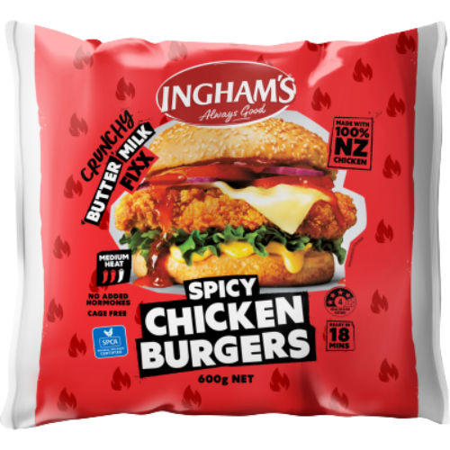 Inghams Chicken Burgers Crunchy Fixx Spicy 600g | Auckland Grocery Delivery Get Inghams Chicken Burgers Crunchy Fixx Spicy 600g delivered to your doorstep by your local Auckland grocery delivery. Shop Paddock To Pantry. Convenient online food shopping in NZ | Grocery Delivery Auckland | Grocery Delivery Nationwide | Fruit Baskets NZ | Online Food Shopping NZ 