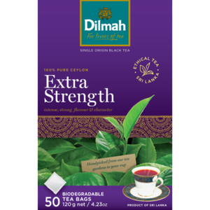 Dilmah Extra Strength Tea Bags 50pk | Auckland Grocery Delivery Get Dilmah Extra Strength Tea Bags 50pk delivered to your doorstep by your local Auckland grocery delivery. Shop Paddock To Pantry. Convenient online food shopping in NZ | Grocery Delivery Auckland | Grocery Delivery Nationwide | Fruit Baskets NZ | Online Food Shopping NZ Dilmah Extra Strength Tea Bags – shop online groceries with Auckland supermarket delivery & grocery delivery NZ-wide.