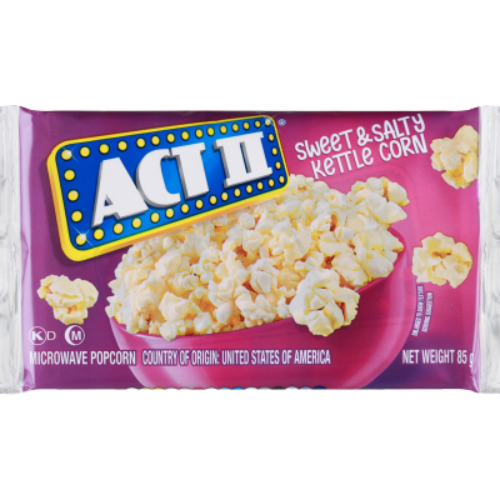 Act II Sweet & Salty Kettle Corn Microwave Popcorn 85g | Auckland Grocery Delivery Get Act II Sweet & Salty Kettle Corn Microwave Popcorn 85g delivered to your doorstep by your local Auckland grocery delivery. Shop Paddock To Pantry. Convenient online food shopping in NZ | Grocery Delivery Auckland | Grocery Delivery Nationwide | Fruit Baskets NZ | Online Food Shopping NZ Act II Sweet & Salty Kettle Corn Popcorn – order online groceries with NZ grocery delivery & Auckland supermarket delivery.