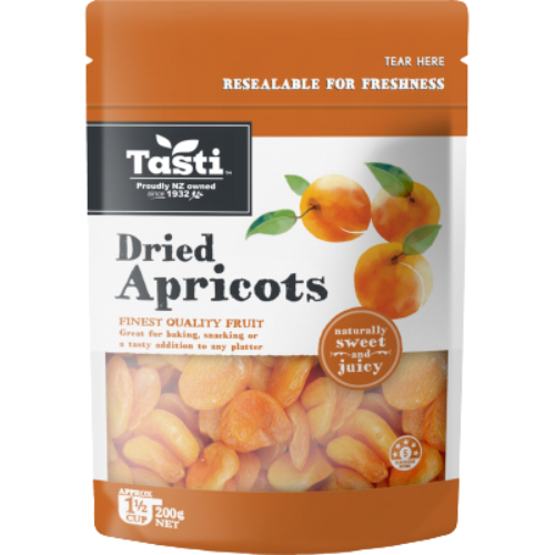 Tasti Dried Apricots 200g | Auckland Grocery Delivery Get Tasti Dried Apricots 200g delivered to your doorstep by your local Auckland grocery delivery. Shop Paddock To Pantry. Convenient online food shopping in NZ | Grocery Delivery Auckland | Grocery Delivery Nationwide | Fruit Baskets NZ | Online Food Shopping NZ Tasti Dried Apricots – shop online groceries with NZ grocery delivery & Auckland supermarket delivery.