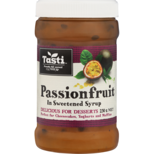 Tasti Passionfruit In Sweetened Syrup 230g | Auckland Grocery Delivery Get Tasti Passionfruit In Sweetened Syrup 230g delivered to your doorstep by your local Auckland grocery delivery. Shop Paddock To Pantry. Convenient online food shopping in NZ | Grocery Delivery Auckland | Grocery Delivery Nationwide | Fruit Baskets NZ | Online Food Shopping NZ 