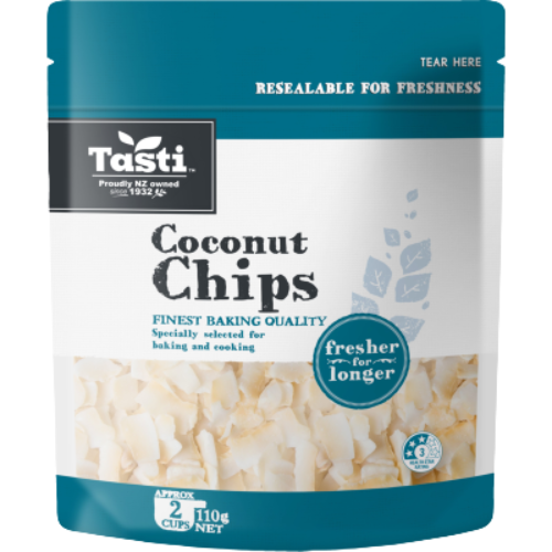 Tasti Coconut Chips 110g | Auckland Grocery Delivery Get Tasti Coconut Chips 110g delivered to your doorstep by your local Auckland grocery delivery. Shop Paddock To Pantry. Convenient online food shopping in NZ | Grocery Delivery Auckland | Grocery Delivery Nationwide | Fruit Baskets NZ | Online Food Shopping NZ 