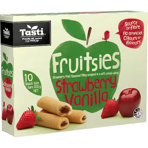 Tasti Fruitsies Fruit Sticks Strawberry Vanilla 10pk 200g | Auckland Grocery Delivery Get Tasti Fruitsies Fruit Sticks Strawberry Vanilla 10pk 200g delivered to your doorstep by your local Auckland grocery delivery. Shop Paddock To Pantry. Convenient online food shopping in NZ | Grocery Delivery Auckland | Grocery Delivery Nationwide | Fruit Baskets NZ | Online Food Shopping NZ 