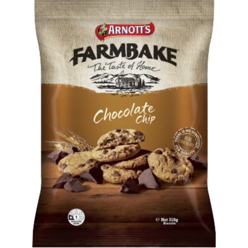 Arnott's Farmbake Chocolate Chip Biscuits 310g | Auckland Grocery Delivery Get Arnott's Farmbake Chocolate Chip Biscuits 310g delivered to your doorstep by your local Auckland grocery delivery. Shop Paddock To Pantry. Convenient online food shopping in NZ | Grocery Delivery Auckland | Grocery Delivery Nationwide | Fruit Baskets NZ | Online Food Shopping NZ Buy Arnott's Chocolate Chip Biscuits with fast grocery delivery NZ-wide from Paddock to Pantry.