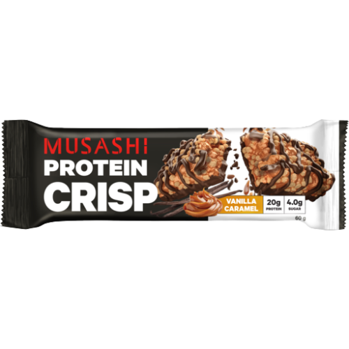 Musashi Protein Crisp Bar Vanilla Caramel 60g | Auckland Grocery Delivery Get Musashi Protein Crisp Bar Vanilla Caramel 60g delivered to your doorstep by your local Auckland grocery delivery. Shop Paddock To Pantry. Convenient online food shopping in NZ | Grocery Delivery Auckland | Grocery Delivery Nationwide | Fruit Baskets NZ | Online Food Shopping NZ 