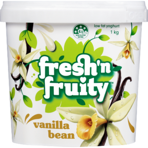 Fresh 'n Fruity Vanilla Bean Yoghurt 1kg | Auckland Grocery Delivery Get Fresh 'n Fruity Vanilla Bean Yoghurt 1kg delivered to your doorstep by your local Auckland grocery delivery. Shop Paddock To Pantry. Convenient online food shopping in NZ | Grocery Delivery Auckland | Grocery Delivery Nationwide | Fruit Baskets NZ | Online Food Shopping NZ 