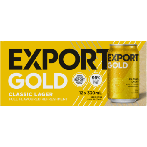 Export Gold Classic Lager Cans 12 x 330ml (Box) | Auckland Grocery Delivery Get Export Gold Classic Lager Cans 12 x 330ml (Box) delivered to your doorstep by your local Auckland grocery delivery. Shop Paddock To Pantry. Convenient online food shopping in NZ | Grocery Delivery Auckland | Grocery Delivery Nationwide | Fruit Baskets NZ | Online Food Shopping NZ 
