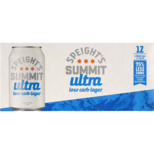Speight's Summit Ultra Low Carb Lager Beer Cans 12 x 330ml | Auckland Grocery Delivery Get Speight's Summit Ultra Low Carb Lager Beer Cans 12 x 330ml delivered to your doorstep by your local Auckland grocery delivery. Shop Paddock To Pantry. Convenient online food shopping in NZ | Grocery Delivery Auckland | Grocery Delivery Nationwide | Fruit Baskets NZ | Online Food Shopping NZ 