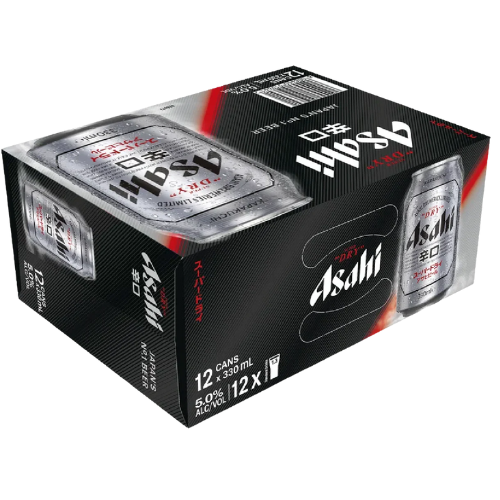 Asahi Super Dry 12 Pack 330mL Cans (Box) 