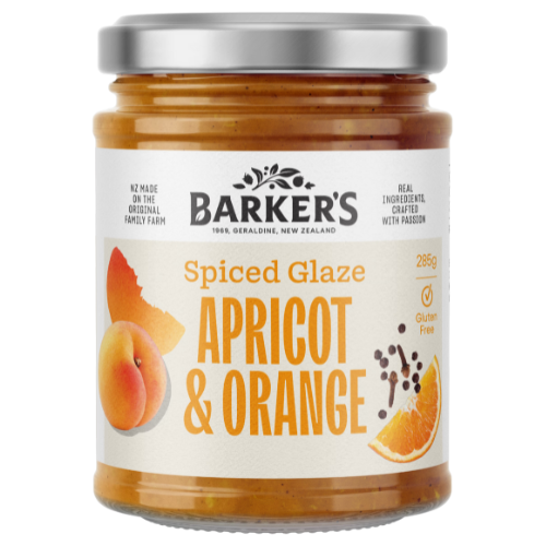 Barkers Spiced Apricot & Orange Glaze 285g | Auckland Grocery Delivery Get Barkers Spiced Apricot & Orange Glaze 285g delivered to your doorstep by your local Auckland grocery delivery. Shop Paddock To Pantry. Convenient online food shopping in NZ | Grocery Delivery Auckland | Grocery Delivery Nationwide | Fruit Baskets NZ | Online Food Shopping NZ Barker’s Spiced Apricot & Orange Glaze 285g – sweet, citrusy and perfect for glazing ham or roasts. Shop NZ-made sauces online today.