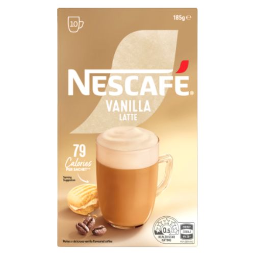 Nescafe Vanilla Latte Coffee Sachets 10 x 18.5g | Auckland Grocery Delivery Get Nescafe Vanilla Latte Coffee Sachets 10 x 18.5g delivered to your doorstep by your local Auckland grocery delivery. Shop Paddock To Pantry. Convenient online food shopping in NZ | Grocery Delivery Auckland | Grocery Delivery Nationwide | Fruit Baskets NZ | Online Food Shopping NZ 