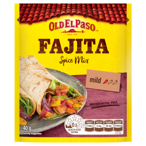 Old El Paso Fajita Spice Mix 40g | Auckland Grocery Delivery Get Old El Paso Fajita Spice Mix 40g delivered to your doorstep by your local Auckland grocery delivery. Shop Paddock To Pantry. Convenient online food shopping in NZ | Grocery Delivery Auckland | Grocery Delivery Nationwide | Fruit Baskets NZ | Online Food Shopping NZ 