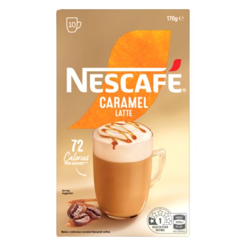 Nescafe Caramel Latte Coffee Sachets 10 x 17g | Auckland Grocery Delivery Get Nescafe Caramel Latte Coffee Sachets 10 x 17g delivered to your doorstep by your local Auckland grocery delivery. Shop Paddock To Pantry. Convenient online food shopping in NZ | Grocery Delivery Auckland | Grocery Delivery Nationwide | Fruit Baskets NZ | Online Food Shopping NZ 