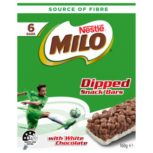 Nestle Milo Dipped Snack Bars 6 x 27g | Auckland Grocery Delivery Get Nestle Milo Dipped Snack Bars 6 x 27g delivered to your doorstep by your local Auckland grocery delivery. Shop Paddock To Pantry. Convenient online food shopping in NZ | Grocery Delivery Auckland | Grocery Delivery Nationwide | Fruit Baskets NZ | Online Food Shopping NZ 