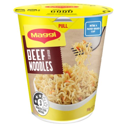 Maggi 2-Minute Beef Noodles Cup 58g | Auckland Grocery Delivery Get Maggi 2-Minute Beef Noodles Cup 58g delivered to your doorstep by your local Auckland grocery delivery. Shop Paddock To Pantry. Convenient online food shopping in NZ | Grocery Delivery Auckland | Grocery Delivery Nationwide | Fruit Baskets NZ | Online Food Shopping NZ 