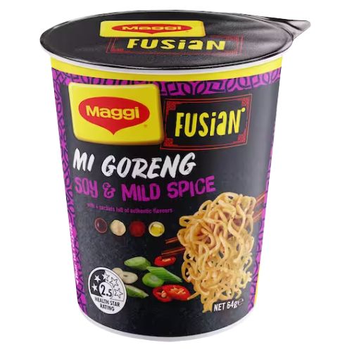 Maggi Fusian Instant Noodles Soy & Mild Spice Cup 64g | Auckland Grocery Delivery Get Maggi Fusian Instant Noodles Soy & Mild Spice Cup 64g delivered to your doorstep by your local Auckland grocery delivery. Shop Paddock To Pantry. Convenient online food shopping in NZ | Grocery Delivery Auckland | Grocery Delivery Nationwide | Fruit Baskets NZ | Online Food Shopping NZ 