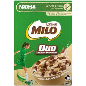 Nestle Milo Duo Breakfast Cereal 340g | Auckland Grocery Delivery Get Nestle Milo Duo Breakfast Cereal 340g delivered to your doorstep by your local Auckland grocery delivery. Shop Paddock To Pantry. Convenient online food shopping in NZ | Grocery Delivery Auckland | Grocery Delivery Nationwide | Fruit Baskets NZ | Online Food Shopping NZ 